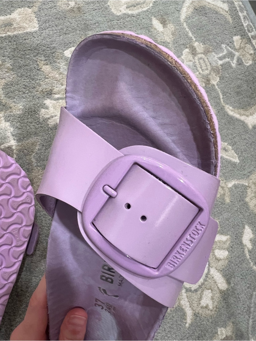 Birkenstock Madrid Single-Buckle Slide Sandals in Lavender Size 37 - Picture 3 of 14